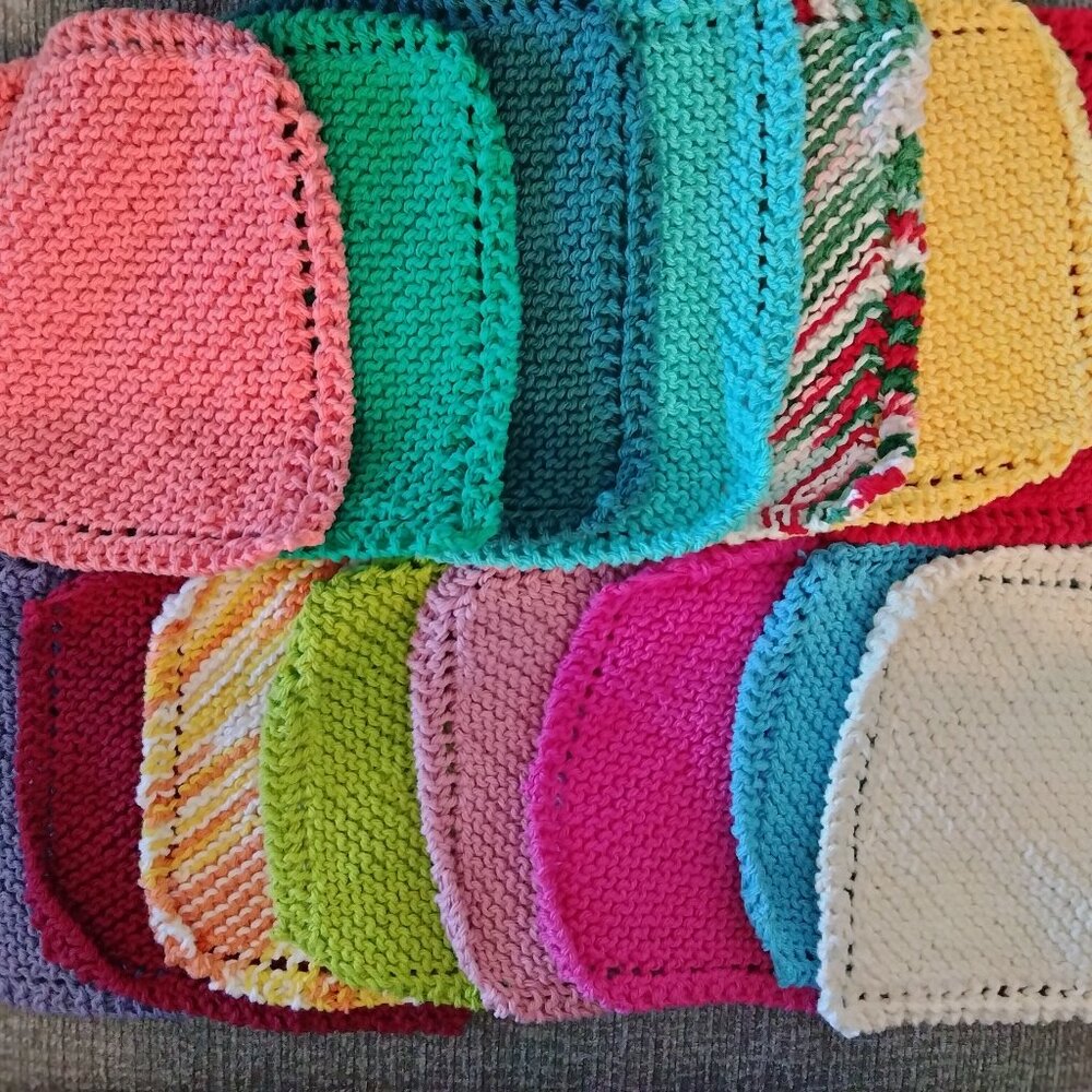 Set of 3 Hand Knit Dishcloths